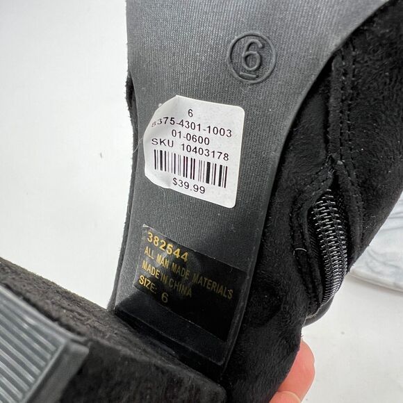 Charlotte Russe Womens 6 Black Morris Bootie Faux Suede Side Zip Ankle Heel Boot - Picture 9 of 12